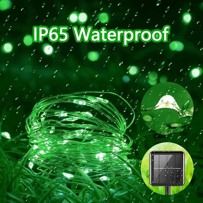 QITONG 4 Pack Green Solar Fairy Lights, Each 33ft 100 LED String Lights Outdoor Waterproof, 8 Modes Green Solar Light by GreenHaven Gardens