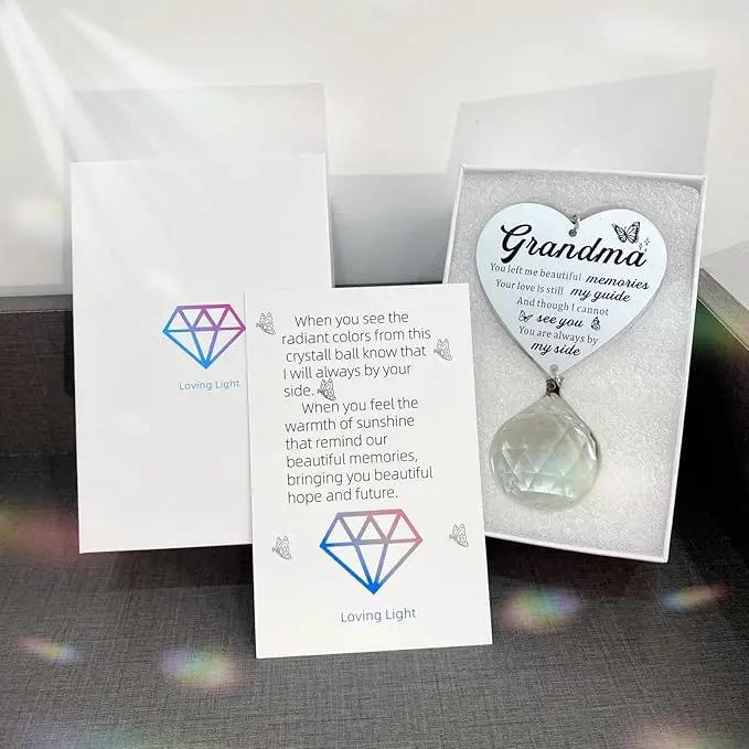 Memorial Gifts for Loss of Grandma, Sympathy Gifts for Loss of Grandma, Grandma in Heaven Memorial Crystal Suncatcher for Window Home Decor (Grandma) by GreenHaven Gardens