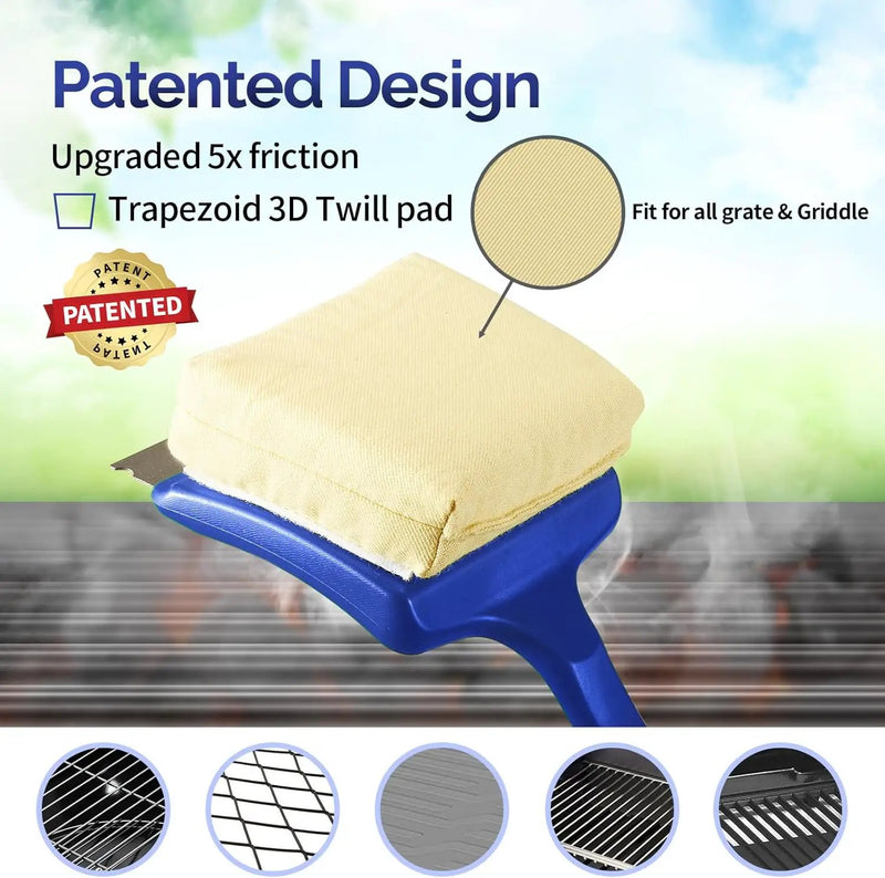 19" Large Bristle-Free Steam Cleaning Grill Brush,Replaceable BBQ Cleaning Head,Safe Grill Accessories for Cast Iron/Porcelain/Weber Gas/Charcoal Grill,Grill Cleaner for Outdoor Grill by GreenHaven Gardens
