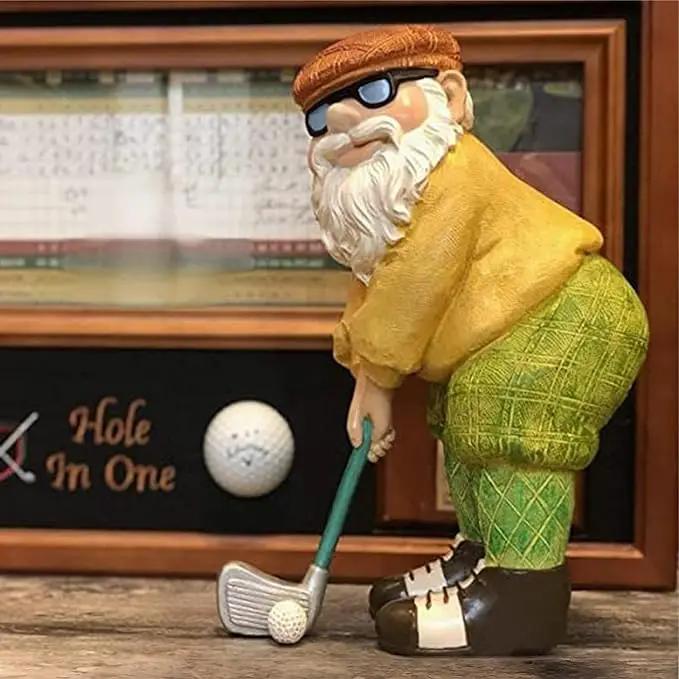 Elenon Funny Garden Golf Gnome Outdoor Statue Decorative, Adorable Flower Bed Decor Golfing Gnome Statue, Yard Patio Art Decor Dwarf Sculptures Table Ornament by GreenHaven Gardens