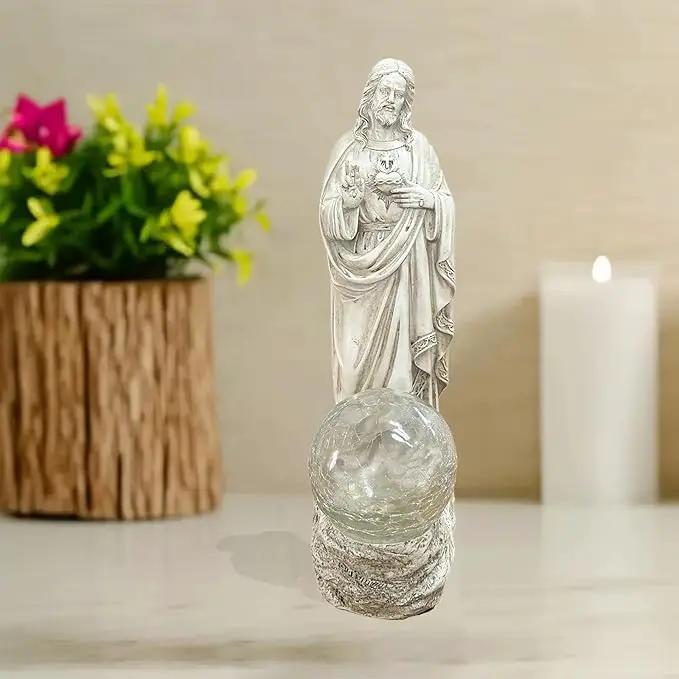 Jesus Statue Outdoor Decor Solar Lights, Religious Garden Statue, Blessed Father Outdoor Figure for Home/Garden Decor, Gift for Men/Father(11.22" H) by GreenHaven Gardens