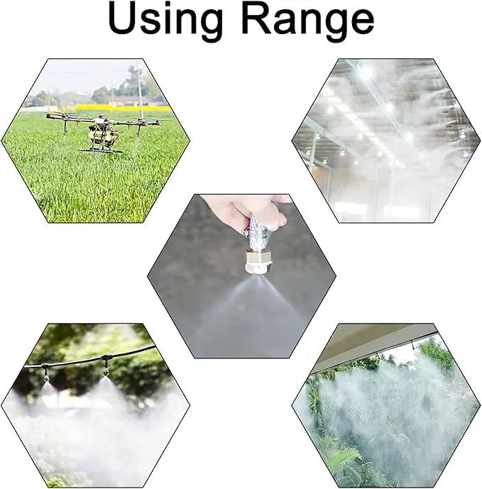Aopin G 3/16 Brass Misting Nozzles 0.4mm / 0.015" Orifice Atomizing Mister Sprayer Nozzle Suitable For Outdoor Cooling,Garden Irrigation,Fountain, Crop Nutrient Injection, Greenhouse 16 Pcs by GreenHaven Gardens