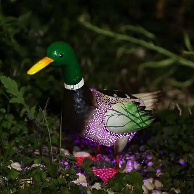 Metal Outdoor Duck,with Solar Light Duck Ornament, Metal Mallard Sculptures, for Backyard Patio Decor and Garden Lawn Decor, Mother's Day and Father's Day Gifts9.8H (Mallard) by GreenHaven Gardens