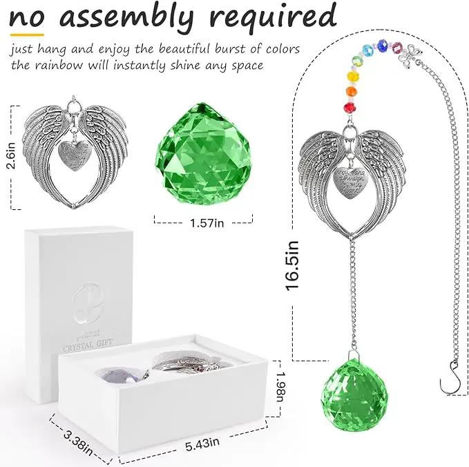 Memorial Gifts for Loss of Loved One Unique Sympathy Gifts Rainbow Sun Catcher Indoor Window Hanging Crystal Prism Grief Bereavement Gifts Ideas for Who Loss of Mom Dad (Green) by GreenHaven Gardens