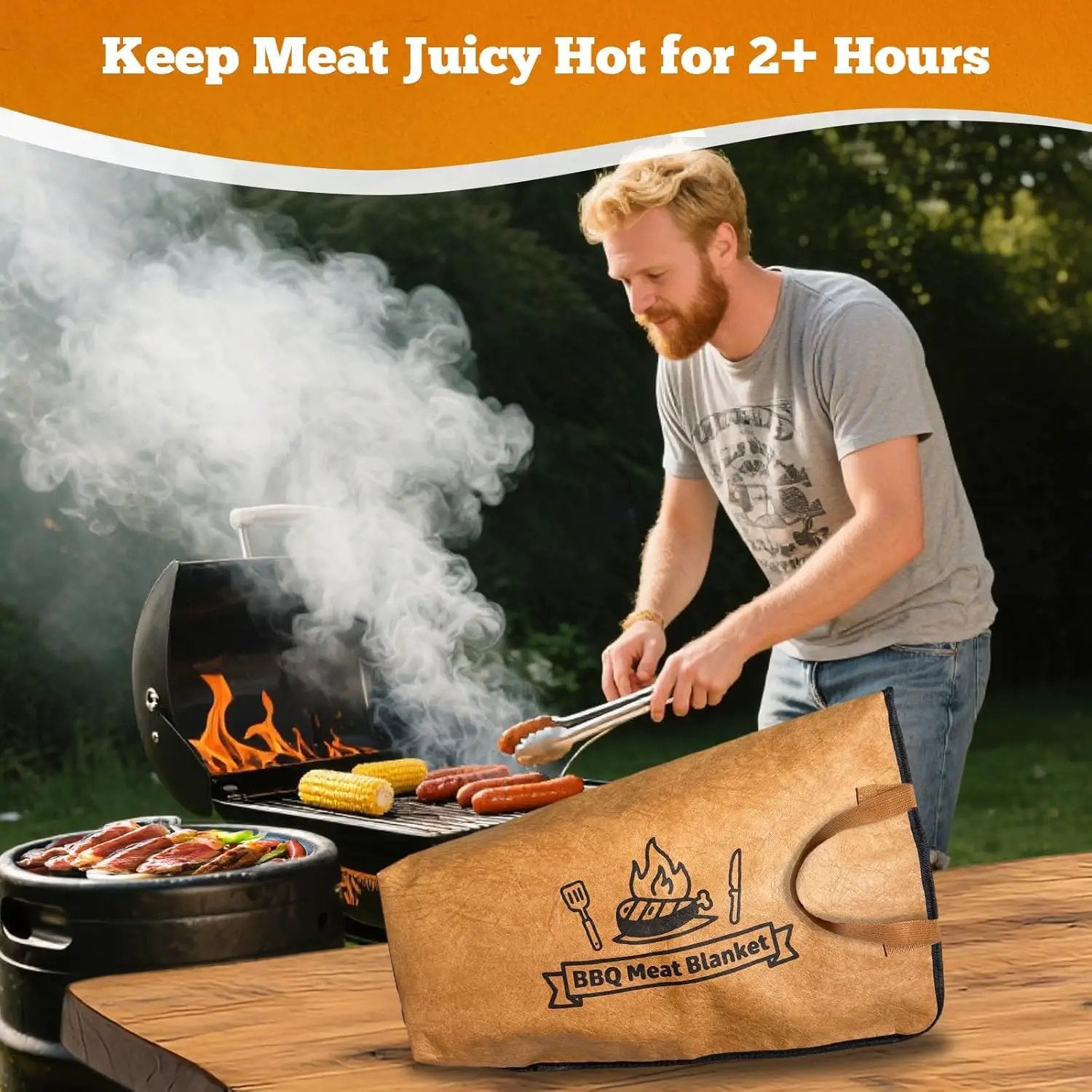 BBQ Blanket for Resting Meat,Reusable Smoker Grilling Bag Insulated Resting Bag with Wide Mouth,BBQ Accessories for Large Brisket,Beef,Turkey,Pork (21in) by GreenHaven Gardens