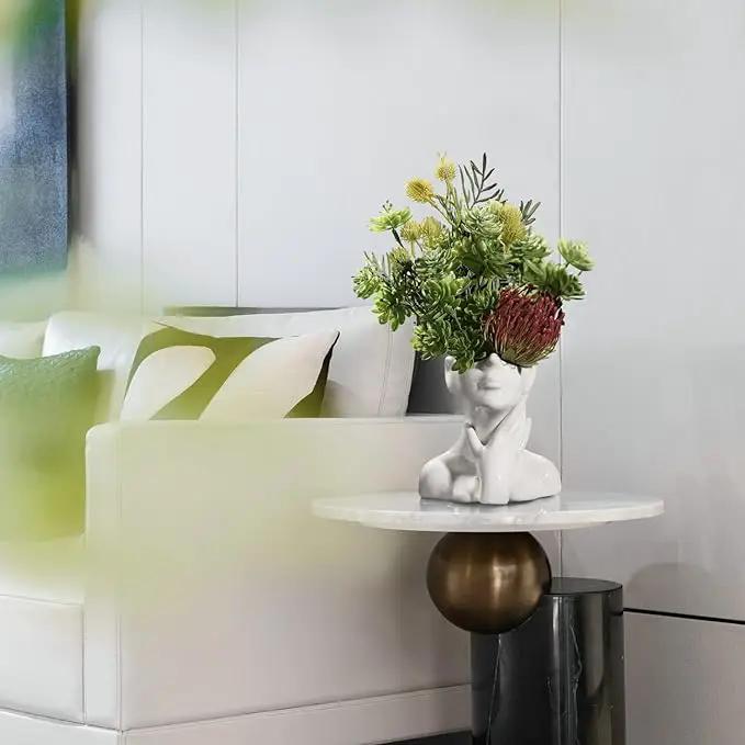 XSMXLNKWL Ceramic Face Vase White Flower Vase for Decor, Female Face Vase Art, Modern Decorative Vase Centerpiece for Table, Shelf, Living Room, Office, Bedroom, Small by GreenHaven Gardens