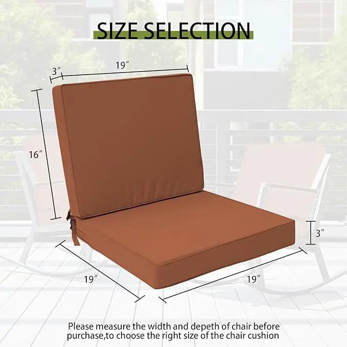 Outdoor Deep Seat Cushion Set 19" x 19", Water Repellent & Fade Resistant Cushion for Patio Furniture, Back & Seat Cushion with Removable Covers for Sofa, Couch, Red by GreenHaven Gardens