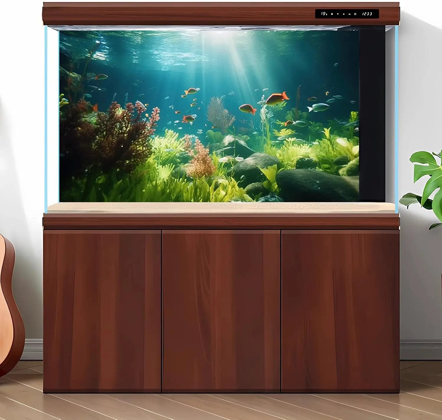 Fish Tank Background Underwater Aquarium Background Under The Sea Aquatic Plants Fish Tank Backgrounds Ocean Floor Rock Terrarium Wallpaper Tropical Fish Aquarium Reptile Tank Backgrounds 24x12in by GreenHaven Gardens