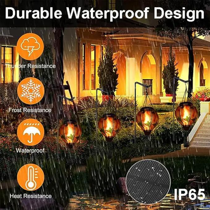 Hot Air Balloon Solar Lantern with Flickering Flame Hanging Solar Lanterns Outdoor Lights Waterproof Lanterns Decorative Garden Patio Yard Party Decor Hummingbirds&Red Flowers by GreenHaven Gardens