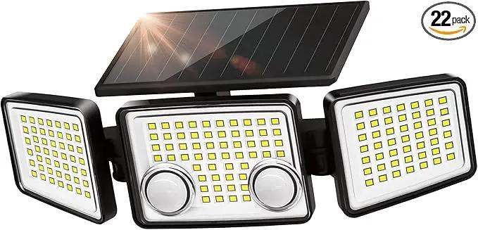 UME Solar Outdoor Lights - 3000 Lumen, 7000K, 152 LED Super Bright Motion Sensor Flood Lights with 2 Sensors, IP65 Waterproof, 270 Wide Angle, 3 Modes for Garden & Patio by GreenHaven Gardens