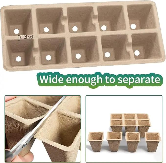 200Cells Seedling Start Trays with Drain Holes,20pcs Peat Pots Seedling Pots Biodegradable,Seedling Starter Kit,Organic Germination Plant Starter Trays(200xLabels,2xTransplant Tools,1xSpray Bottle) by GreenHaven Gardens