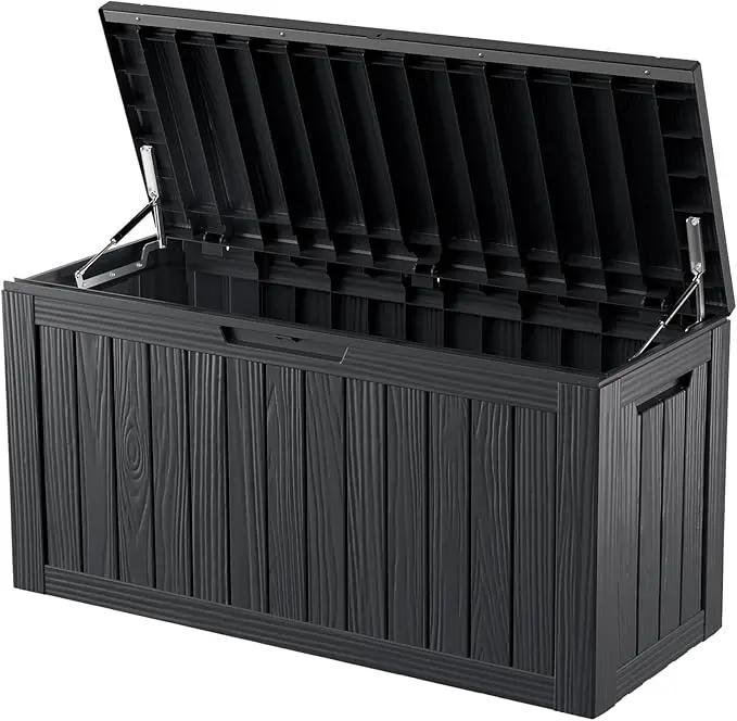 80 Gallon Outdoor Cushion Storage - Waterproof Deck Storage Box & Patio Storage Box, SpaceMax Resin Chest with Lock for Pool/Garden Tools, UV-Resistant, Onyx Black by GreenHaven Gardens
