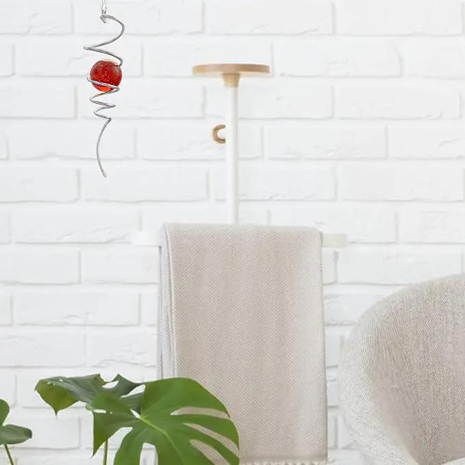 Gazing Ball Spiral Tail Red Glass Orb, Wind Spinner Stabilizer, Spiral Tail for Wind Spinners, Hanging Garden Ornament Rotating Art Decor - Visual Illusion in Spinning, Creative Gifts 13inch by GreenHaven Gardens