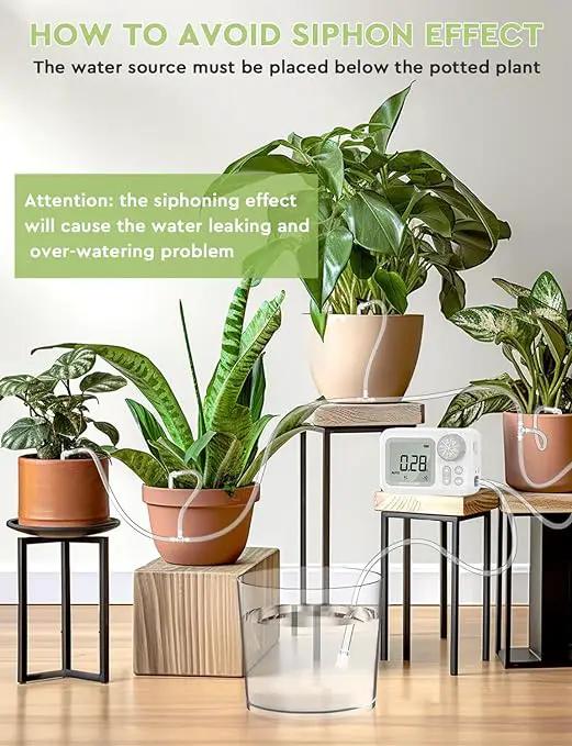 [2025 Upgraded] Automatic Drip Irrigation Kit, 15 Potted Indoor Houseplants Support, Indoor Automatic Watering System for Plants, with Digital Programmable Water Timer by GreenHaven Gardens