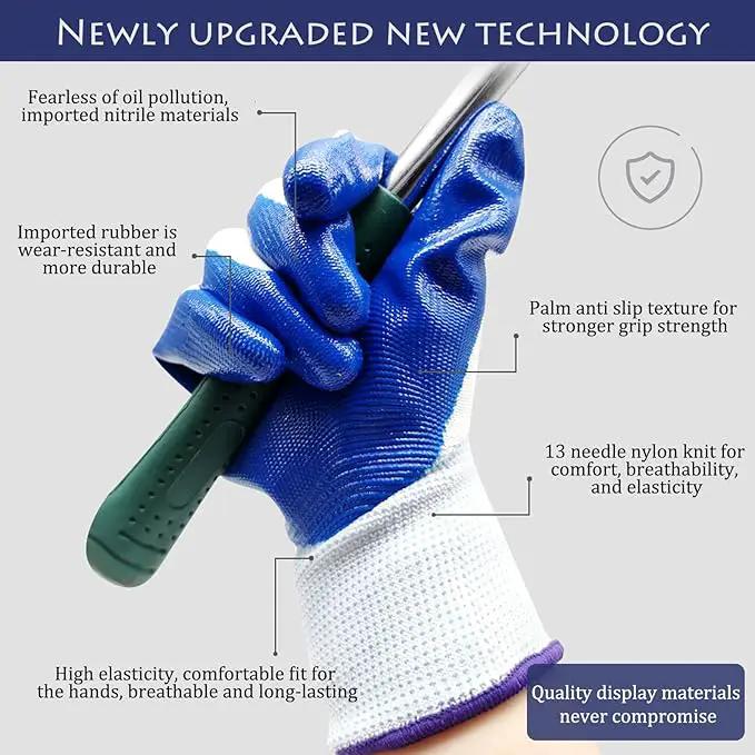 48 Pairs Garden Gloves for Women Men Breathable Rubber Coated Yard Safety Work Thorn Proof Work Gloves by GreenHaven Gardens