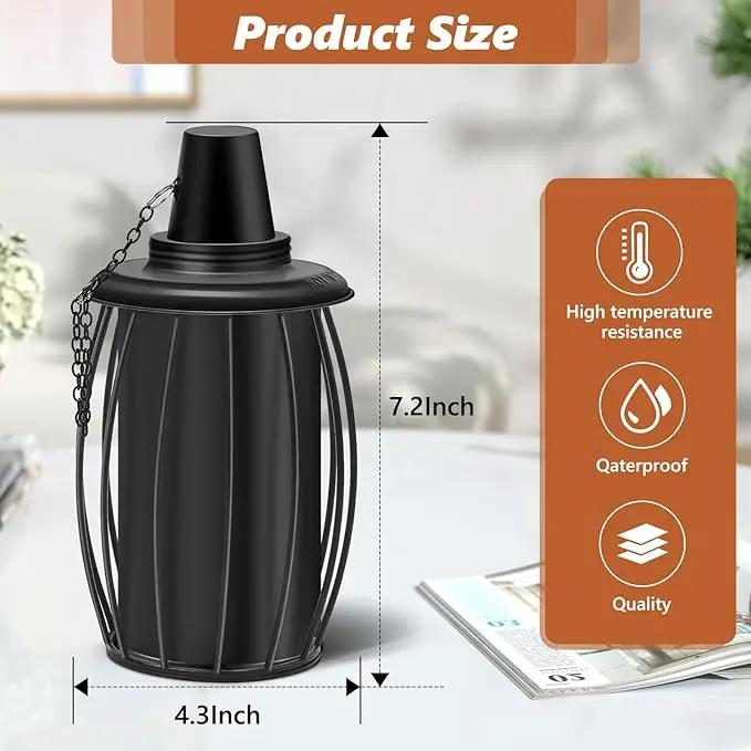 4-Pack Upgraded Torch Canisters,16oz Replacement Torch Refillable Canisters with Wicks,Caps, Outdoor Citronella Fuel Torch Canister for Luau Party, DIY Garden Decor. by GreenHaven Gardens