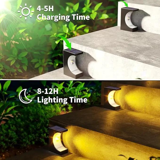 JSOT Solar Step Lights Outdoor - 12 Pack Waterproof Stair Light Outside Warm White Light Deck Lighting for Patio Stairs Garden Decor by GreenHaven Gardens