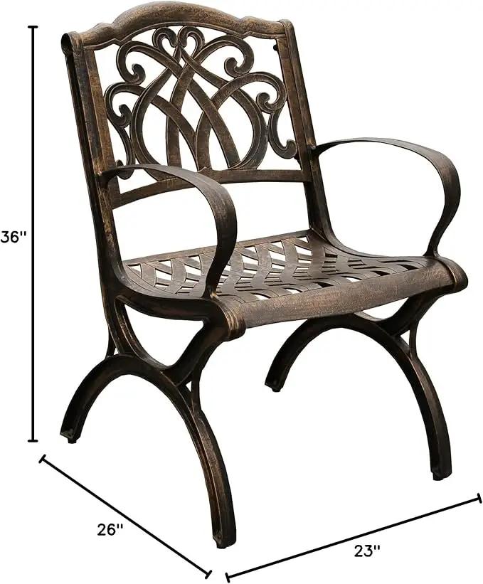 Oakland Living Ornate Traditional Outdoor Cast Aluminum Bronze Patio Dining Chair by GreenHaven Gardens