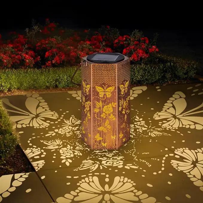 Butterfly Solar Lanterns Outdoor Waterproof - Birthday Gifts for Women, Mom, Butterflies Solar Lights Outdoor Hanging Garden Decor for Outside, Patio, Outdoor, Yard, Lawn, Balcony by GreenHaven Gardens