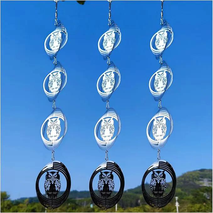 12 Discs Owl Bird Scare Discs Set-Highly Reflective Double-Sided Bird Reflectors,Extra Sparkly Owl Wind Spinner Outdoor Garden Decor, Bird Devices Deterrent to Scare Birds Away from Yard Patio Farm by GreenHaven Gardens
