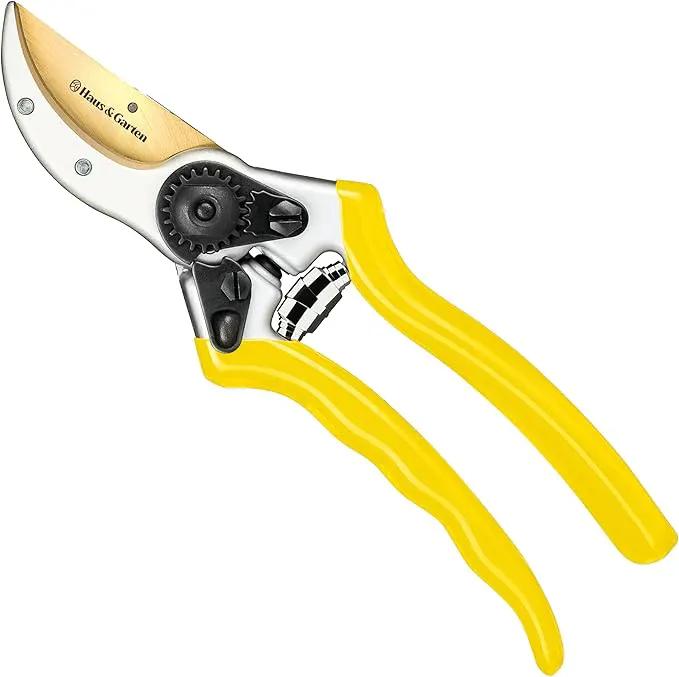 Haus & Garten ClassicPRO 8.5" Premium Titanium Bypass Garden Shears - Use as Pruners, Pruning Shears for Gardening, Hand Pruners, Handheld Garden Clippers Scissors Tool by GreenHaven Gardens