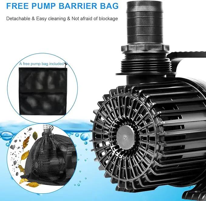 Outdoor Large 8300gph-520W 32.8FT Pond Water-fall & Kio Fish Fountain-s &Garden Pump Submersible IPX8: Long 32.8FT Cord Smart-er & Quieter Duck & Yard &Patio Ponds Pumps, 1 Barrier Pump Bag by GreenHaven Gardens