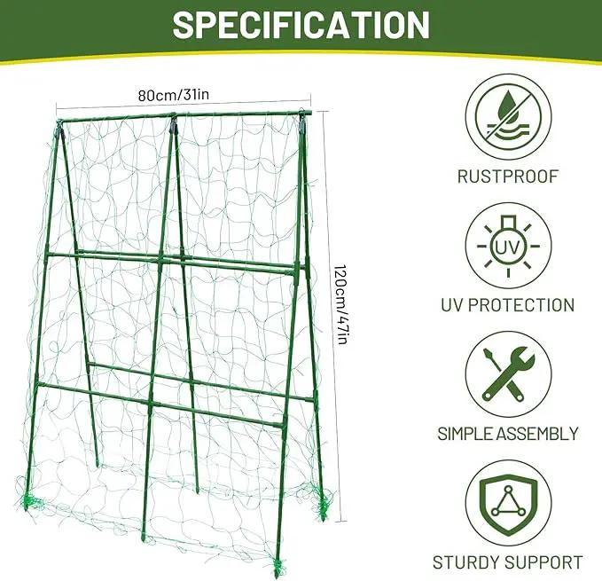 Compact A-Frame Plant Trellis for Peas, Beans & Small Climbing Plants - Rust-Resistant, Easy to Assemble, Lightweight Steel, Ideal for Raised Beds & Container Gardens(31" W x 47" H) by GreenHaven Gardens