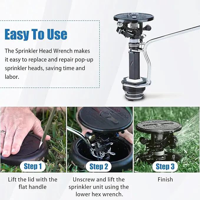 Sprinkler Tool for Rainbird Sprinkler System Kit 42064 Maxi-Paw Compatible with Rainbird Pop-up Lmpact Sprinkier Head Models LG-3 Mini-Paw, AG5 and 2045A Maxi-Psw by GreenHaven Gardens