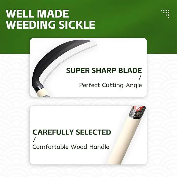 Japanese Weeding Sickle Garden Tool,Manual Hand Weeder Sickle Tool for Garden and Farm,Weeding Tool for Gardening,Grass Sickle Blade Cutter Gardening Quick Work by GreenHaven Gardens