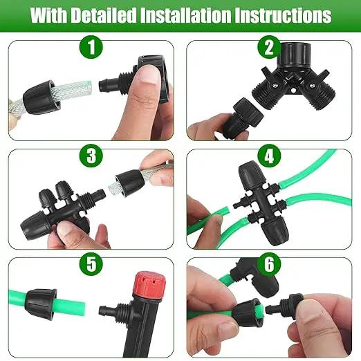 Efficient Drip Irrigation System 75FT+50FT Smart Irrigation Solution for Gardens Farms and Indoor Plants That Saves Water Resources and Improves Crop Yield by GreenHaven Gardens
