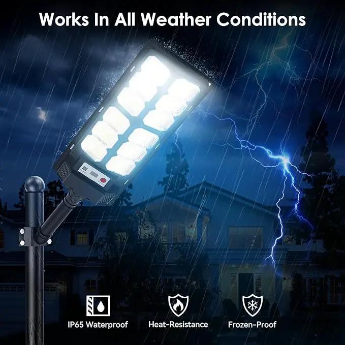 Solar Lights Outdoor Waterproof, 6500K 13000LM LED Dusk to Dawn Solar Street Light, Solar-Powered Flood Lights with Motion Sensor and Remote Control, Solares Parking Lot Light for Yard Walkway, 6-Pack by GreenHaven Gardens