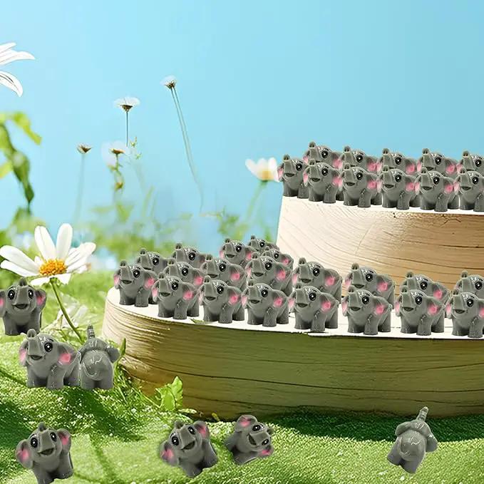 50 Pcs Mini Elephant Figurines for Fairy Gardens,Miniature Landscapes, Micro Landscape be Used for Various DIY Projects and Decorative，2 inches Long, 1 inch Wide, 1.2 inches high by GreenHaven Gardens