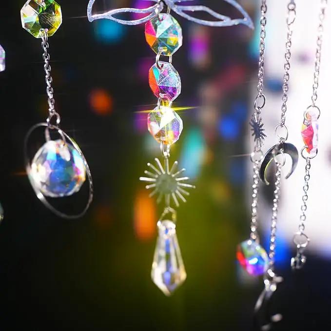 ilclviz Suncatcher Crystal Hanging Sun Catcher Prism with Chain Pendant Ornament Crystal Balls for Window by GreenHaven Gardens