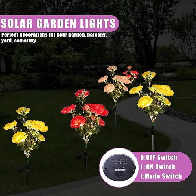 3Pack Outdoor Solar Garden Decor Lights, Waterproof Solar Powered Hydrangea Lotus Flower Lights Bright Up to 12 Hrs,Led Flowers for Yard Patio Lawn Decorative (Solar Flowers Style 1) by GreenHaven Gardens