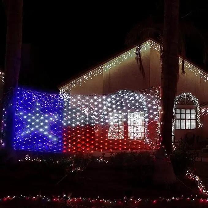 Texas Flag Net Lights Outdoor 3.3x6.6 FT - 384 LED Patriotic American Flag Decor with 8 Modes, Waterproof for 4th of July, Christmas, Yard, Porch, Parties by GreenHaven Gardens