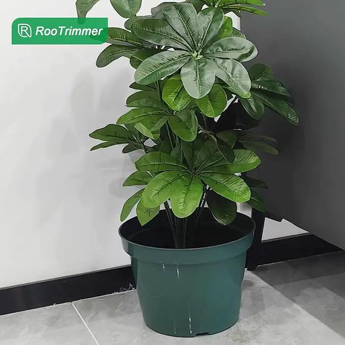 10 Pack Plastic Planter Pots, 10 Inch Thick Plant Pots with Multiple Drainage Holes, Pots for Plants Such as Herbs Strawberry and Flowers, Green Growing Planters for Outdoor Plants or Indoor (Green) by GreenHaven Gardens