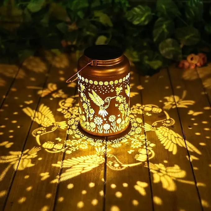 Hummingbird Solar Lanterns Outdoor Waterproof Hanging Solar Lights Metal Decorative LED Lanterns Outside Decor for Garden,Yard,Patio,Lawn Christmas Gifts for Women Mom by GreenHaven Gardens