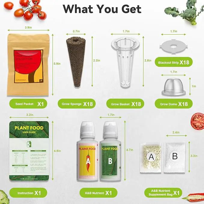 inbloom Fruit Seed Pod Kit for AeroGarden, MUFGA, Ahopegarden, iDOO Hydroponic Growing System, 18-Pod, 350+ Seeds Included Strawberry, Cucumber, Green Pepper, Golden Tomato, Radish, Dwarf Pea, Beet by GreenHaven Gardens