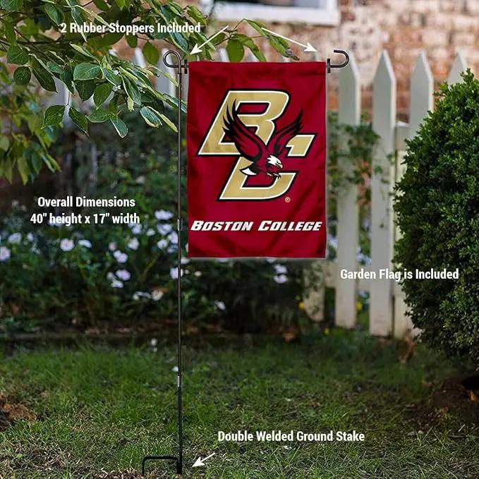 College Flags & Banners Co. Boston College Eagles Garden Flag with Stand Holder by GreenHaven Gardens