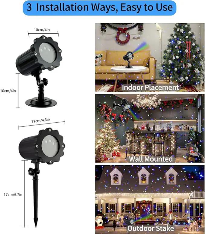 Christmas Laser Projector Light, Wide Coverage RGB Holiday Laser Light Projector Outdoor, Waterproof Laser Star Projector with Remote and Timer for Xmas, Party, Garden, House Decoration by GreenHaven Gardens