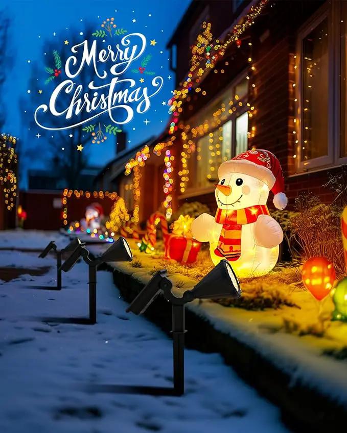 Solar Spot Lights Outdoor Waterproof, Flag Pole Light Solar Powered Halloween Lights, Landscape Spotlights for Tree, House, Yard, Garden, Christmas Decorations-2Pack Warm White by GreenHaven Gardens