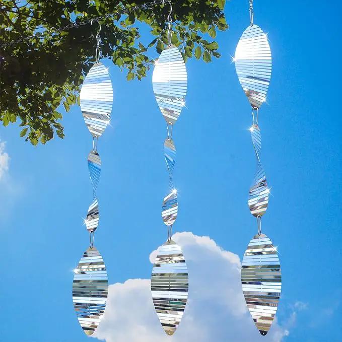 Bird Deterrents for Outside, Reflective 3D Stainless Steel Wind Spinners, Garden Decor, Bird Scare Devices to Keep Woodpeckers, Pigeons Away from Your House, Patio, Orchards by GreenHaven Gardens