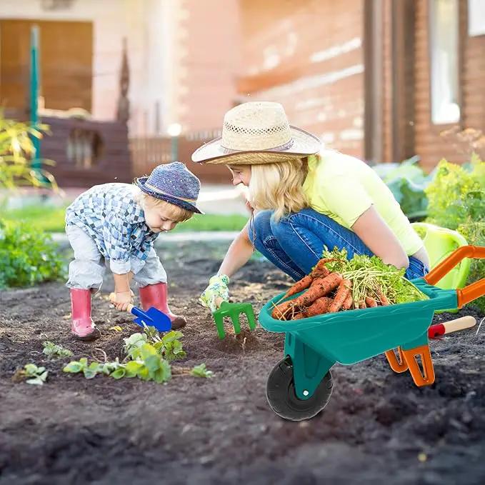 Kids Gardening Tools Outdoor Toys Set Backyard Play with Wheelbarrow Educational STEM Learning Pretend Toys Outdoor Indoor for Toddlers Kids Boys Girls by GreenHaven Gardens