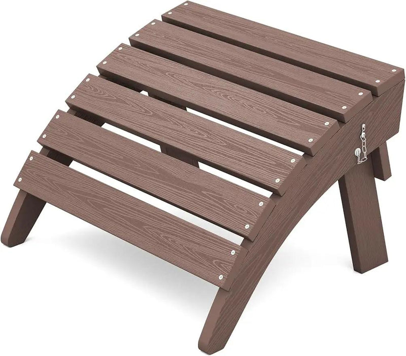KINGYES Folding Adirondack Ottoman for Adirondack Chair, Coffee by GreenHaven Gardens