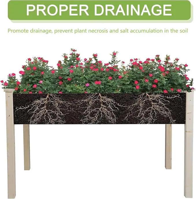Crownland Outdoor 4 ft Stand-up Raised Garden Bed Wooden Garden Box for Backyard, Vegetables Herbs Flowers Planter, Suitable Elevated by GreenHaven Gardens