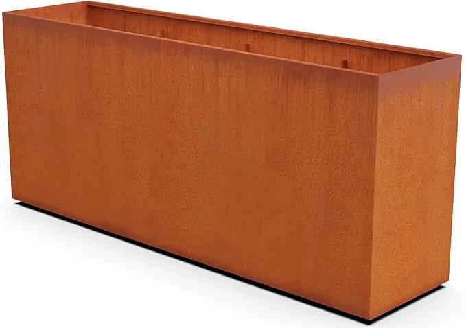 Corten Steel Planter Rectangle Outdoor Metal Garden Box Heavy Duty | Made in USA | Fully Assembled by GreenHaven Gardens