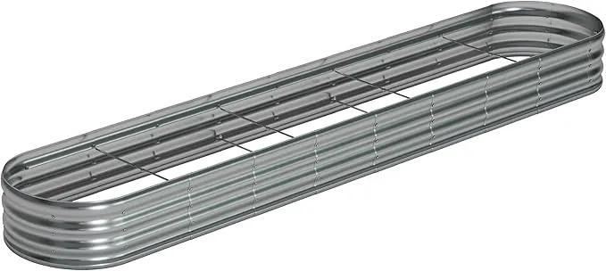 12x2x1ftOval Galvanized Raised Garden Bed,Outdoor Planter Box Metal Patio Kit Planting Bed for Vegetables Flowers and Succulents by GreenHaven Gardens