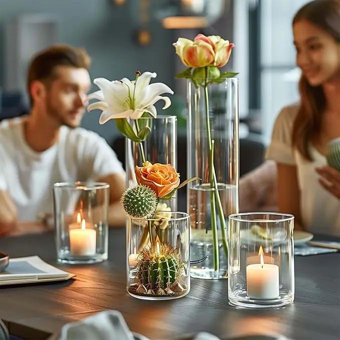 30pcs 11.8Inch Large Size Glass Vase Cylinder for Centerpieces Small Flower Glass Clear Home Decor Centerpiece Table Flower Vase Decorations for Wedding＆Holiday 6,7.9,10,10,11.8Inch Tall by GreenHaven Gardens