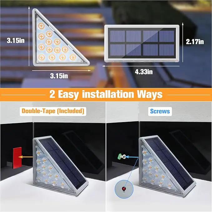 VOLISUN Solar Stair Lights 6 Pack, Solar Step Lights Outdoor Waterproof IP67, LED Outdoor Step Light,Outdoor Light Decor for Garden Stair, Deck, Front Step, Front Porch, and Patio（3000K） by GreenHaven Gardens