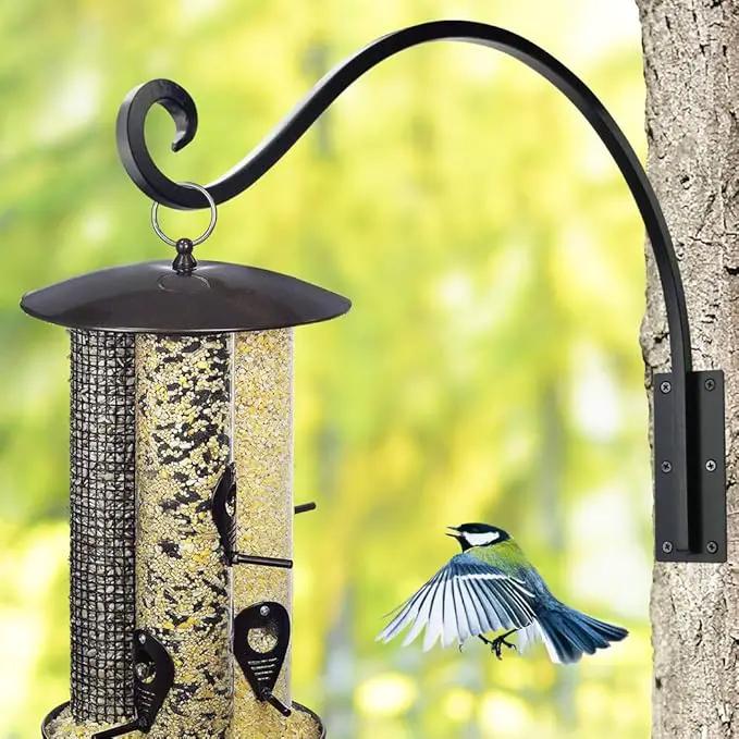 Qiang Ni Heavy-Duty Plant Hanger Outdoor: Hanging Plant Hook for Outside Basket - 22-Inch Wall Mount Plant Bracket for Bird Feeder… by GreenHaven Gardens